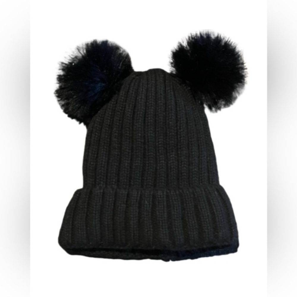 Black beanie with Pom poms